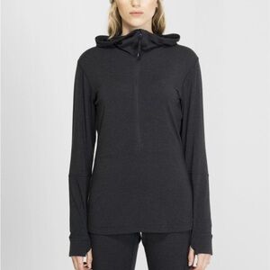 Armada Black Leeta Baselayer Quarter Zip Long Sleeve Shirt